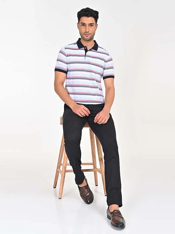 Indian Terrain Men's Half Sleeve Regular Fit Multicolor Polo T-Shirt
